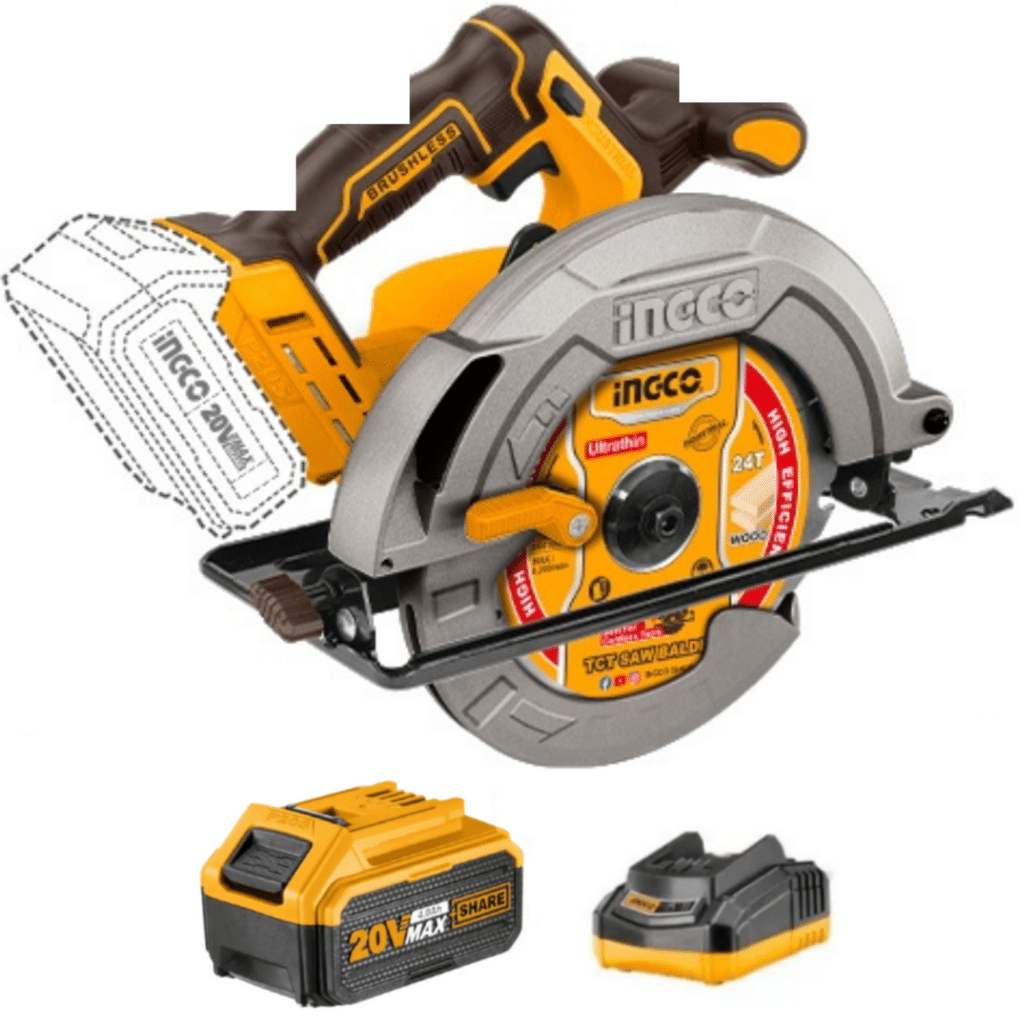 Sierra Circular Inalámbrica 7 1/4″ 20v + Batería 4.0ah + Cargador