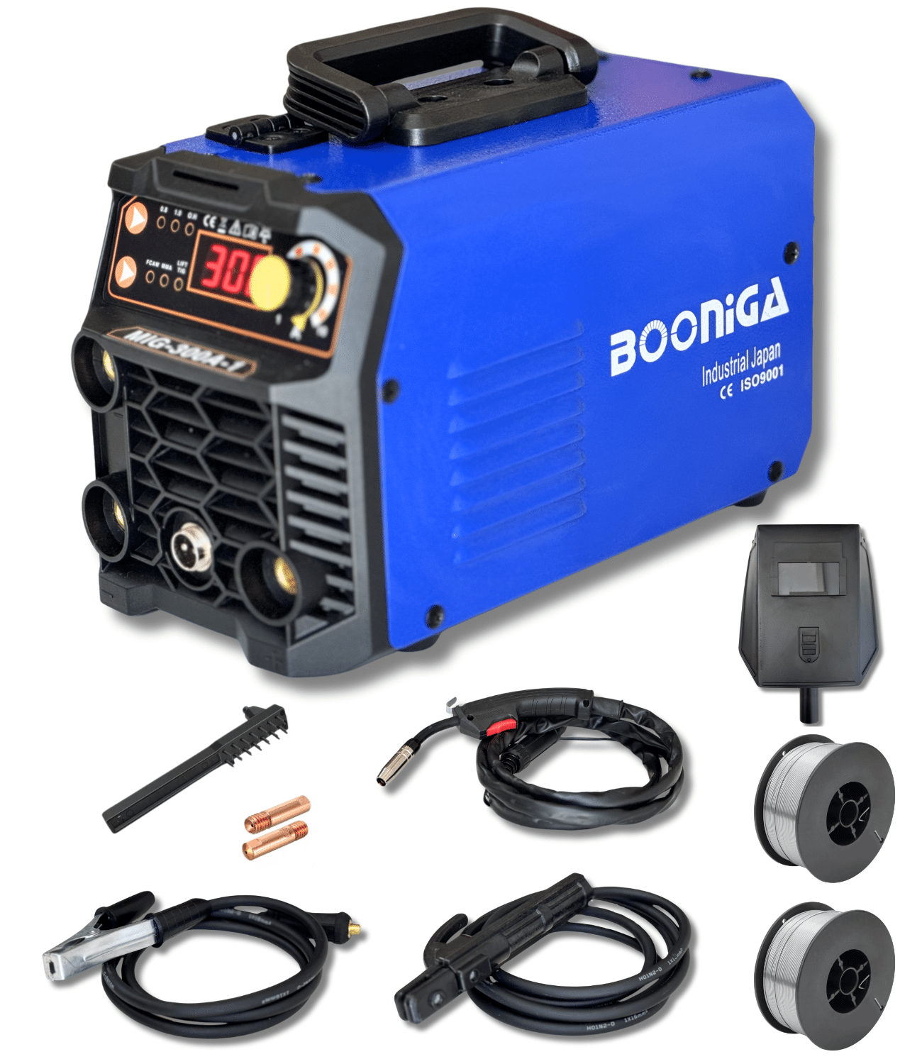Soldadora Mig-Tig-Arco 300A Sin Gas + 2 rollos de alambre Flux